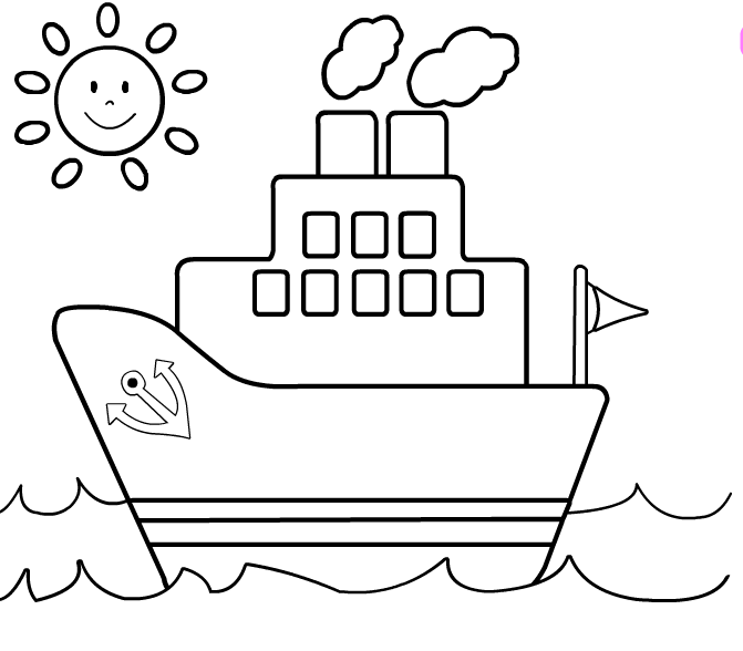 Coloriage bateau sur l'eau