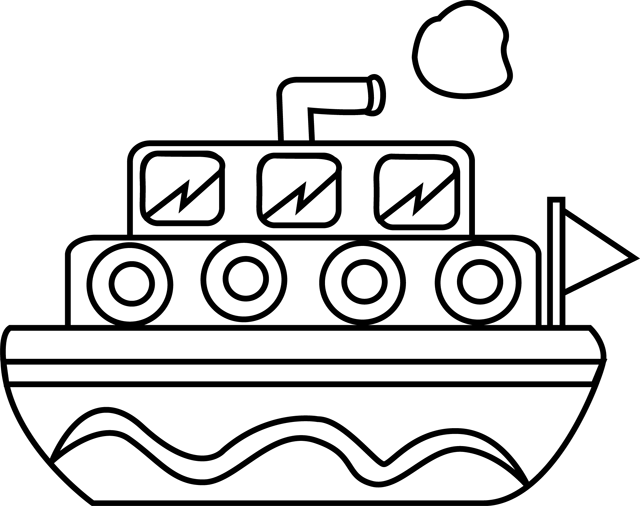 Dessin à colorier: Bateau / Navire (Transport) #137508 - Coloriages à Imprimer Gratuits
