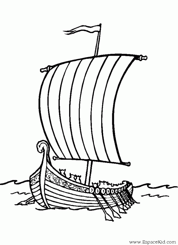 Dessin à colorier: Bateau / Navire (Transport) #137514 - Coloriages à Imprimer Gratuits