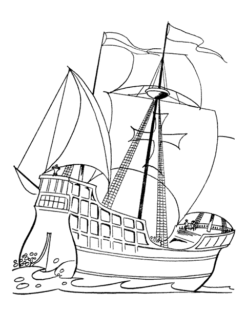 Dessin à colorier: Bateau / Navire (Transport) #137579 - Coloriages à Imprimer Gratuits