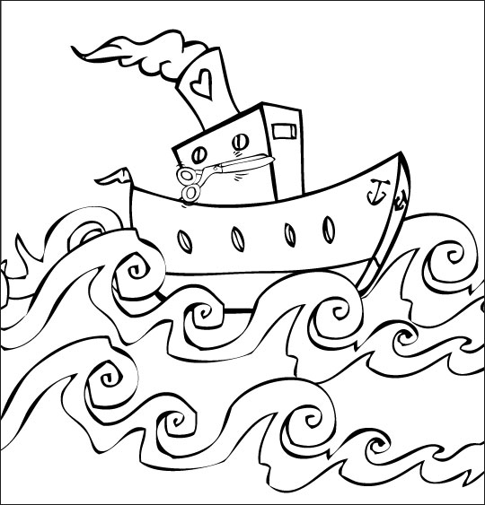 Dessin à colorier: Bateau / Navire (Transport) #137595 - Coloriages à Imprimer Gratuits