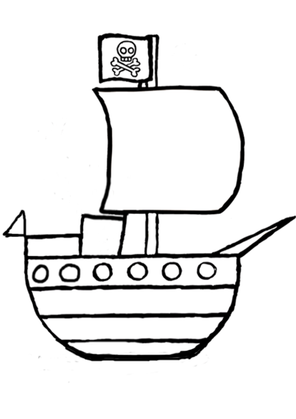 Dessin à colorier: Bateau pirate (Transport) #138210 - Coloriages à Imprimer Gratuits