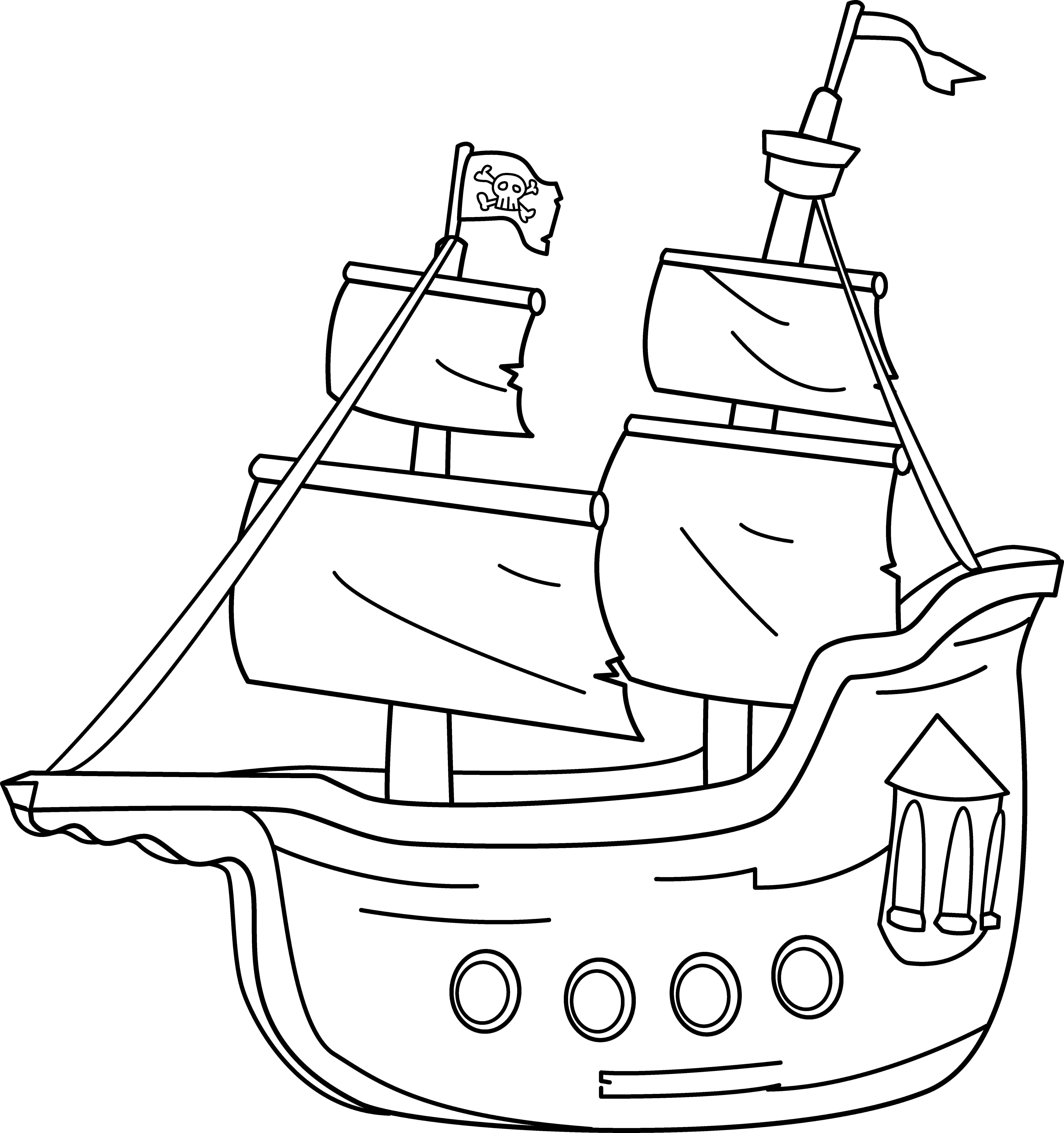 Dessin à colorier: Bateau pirate (Transport) #138245 - Coloriages à Imprimer Gratuits