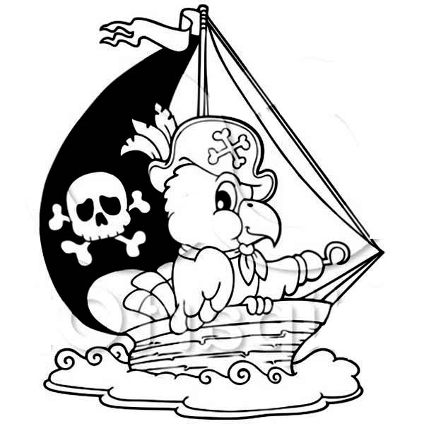Dessin à colorier: Bateau pirate (Transport) #138255 - Coloriages à Imprimer Gratuits