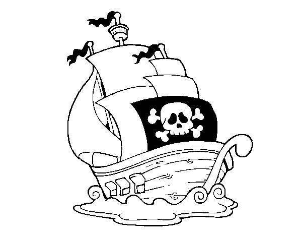 Dessin à colorier: Bateau pirate (Transport) #138273 - Coloriages à Imprimer Gratuits