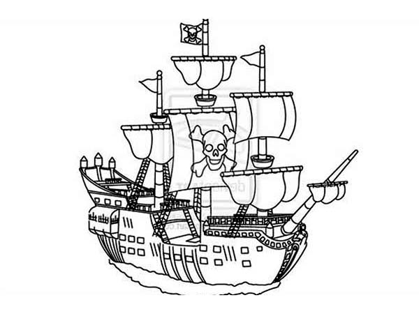 View Pirate Ship Coloring Page Gif