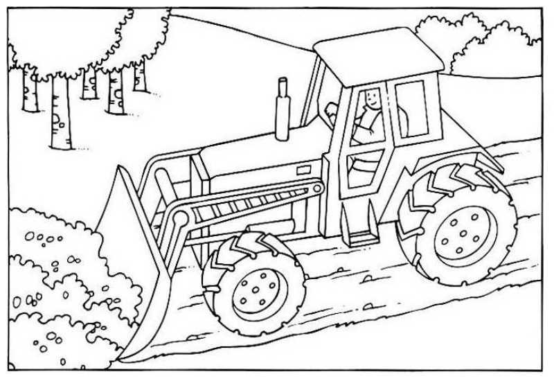 Dessin à colorier: Bulldozer / Pelle Mécanique (Transport) #141681 - Coloriages à Imprimer Gratuits