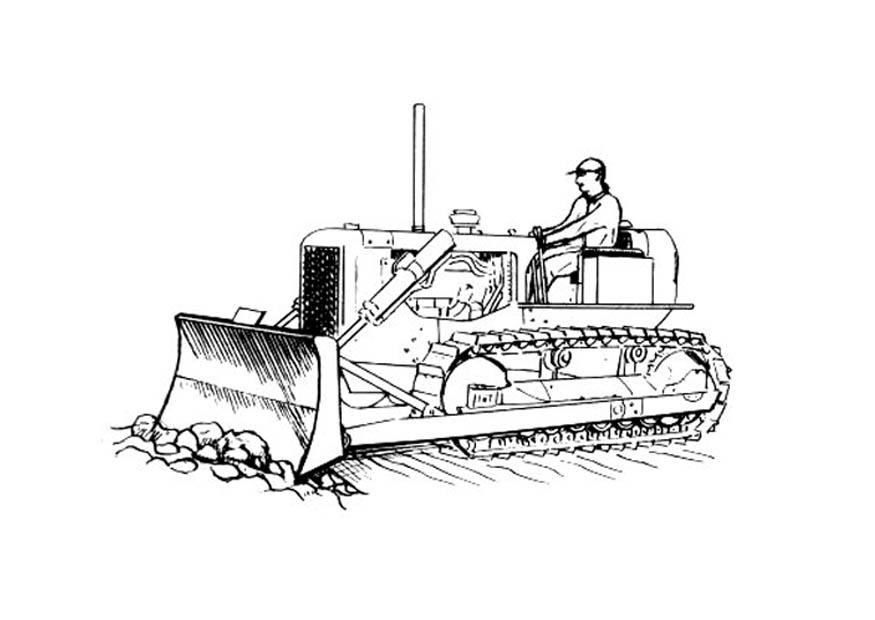 Dessin à colorier: Bulldozer / Pelle Mécanique (Transport) #141686 - Coloriages à Imprimer Gratuits