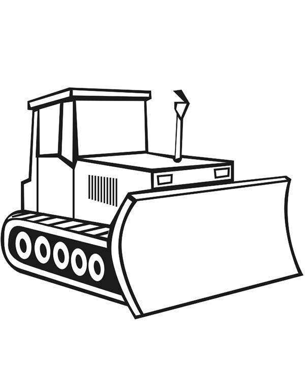 Dessin à colorier: Bulldozer / Pelle Mécanique (Transport) #141695 - Coloriages à Imprimer Gratuits