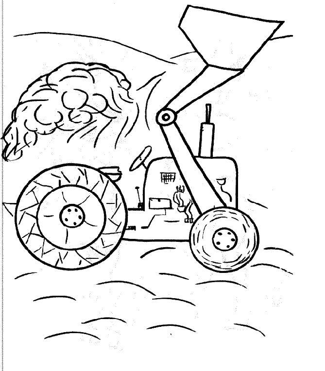 Dessin à colorier: Bulldozer / Pelle Mécanique (Transport) #141775 - Coloriages à Imprimer Gratuits