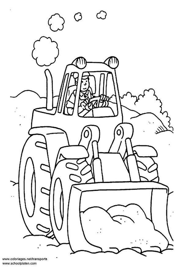 Dessin à colorier: Bulldozer / Pelle Mécanique (Transport) #141796 - Coloriages à Imprimer Gratuits