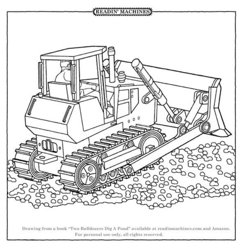 Dessin à colorier: Bulldozer / Pelle Mécanique (Transport) #141811 - Coloriages à Imprimer Gratuits