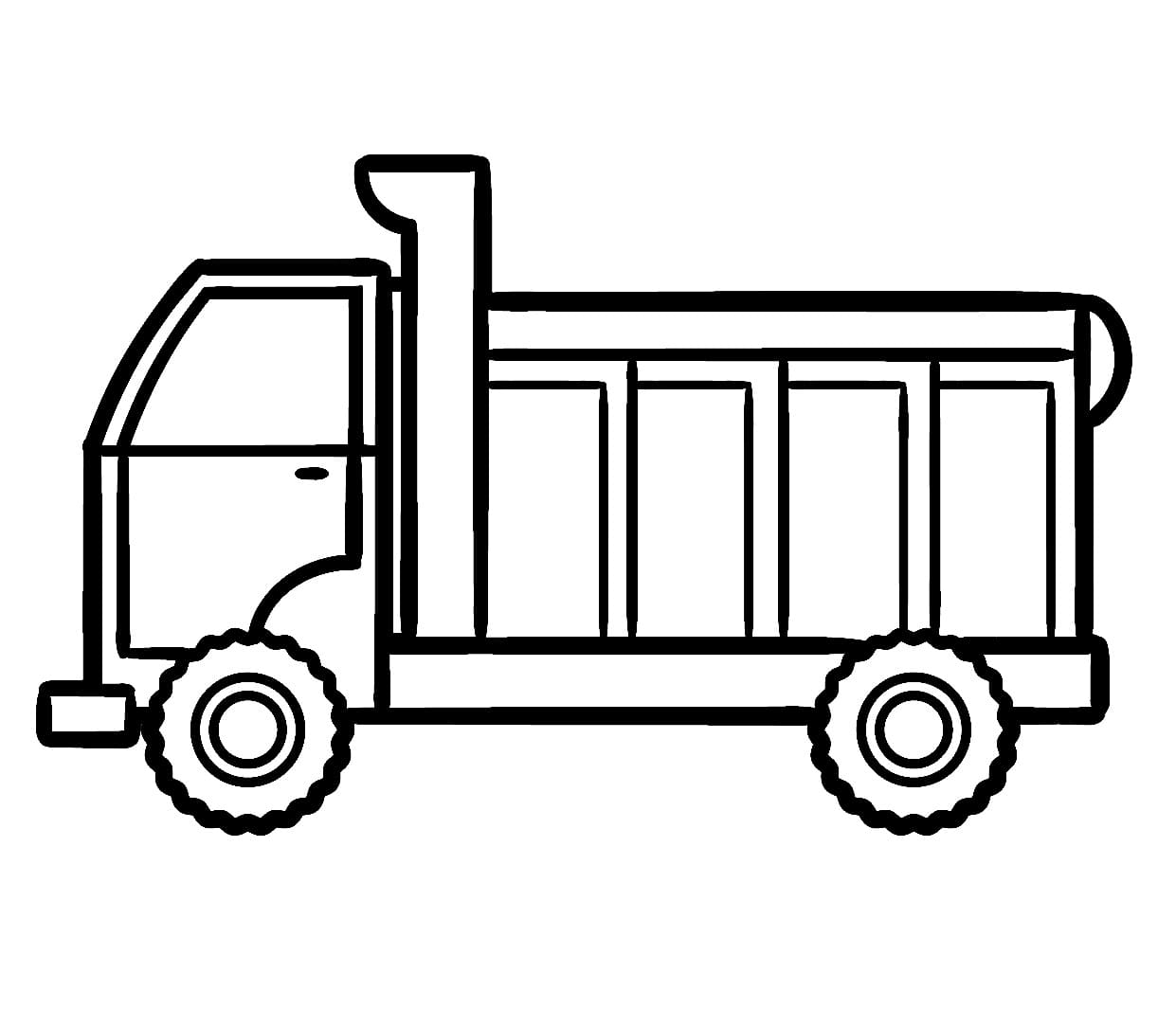 Dessin Camion Benne #202006 à colorier de la série Transport, gratuit à télécharger et imprimer