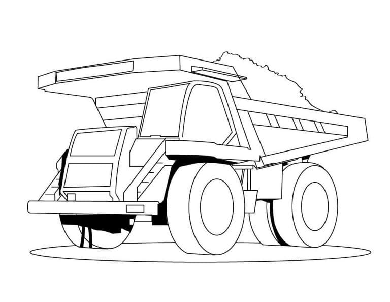Coloriage gratuit Camion Benne #202012 de la collection Transport à imprimer