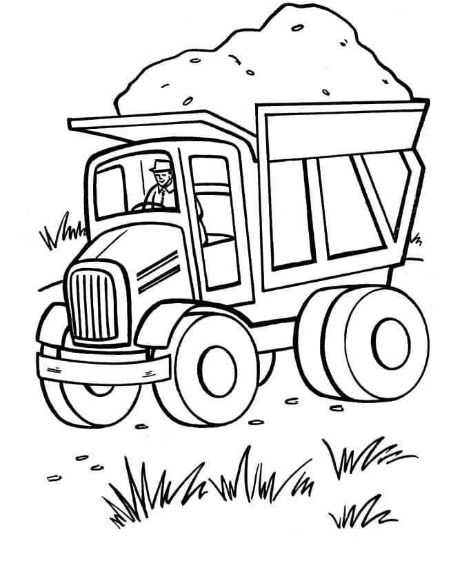 Coloriage gratuit Camion Benne #202014 de la collection Transport à imprimer