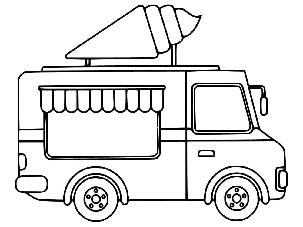 Coloriage gratuit Camion de Crème Glacée #213361 de la collection Transport à imprimer Coloriage gratuit Camion de Crème Glacée #213361 de la collection Transport à imprimer