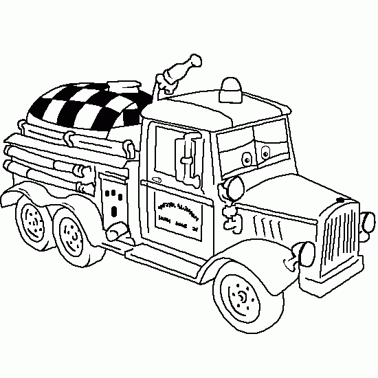 Dessin à colorier: Camion de Pompier (Transport) #135838 - Coloriages à Imprimer Gratuits