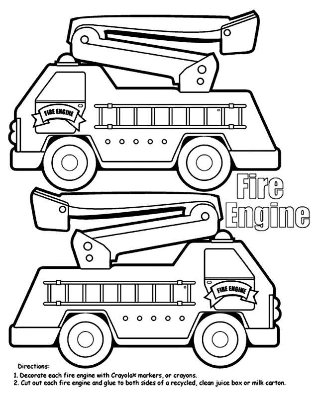 Dessin à colorier: Camion de Pompier (Transport) #135847 - Coloriages à Imprimer Gratuits