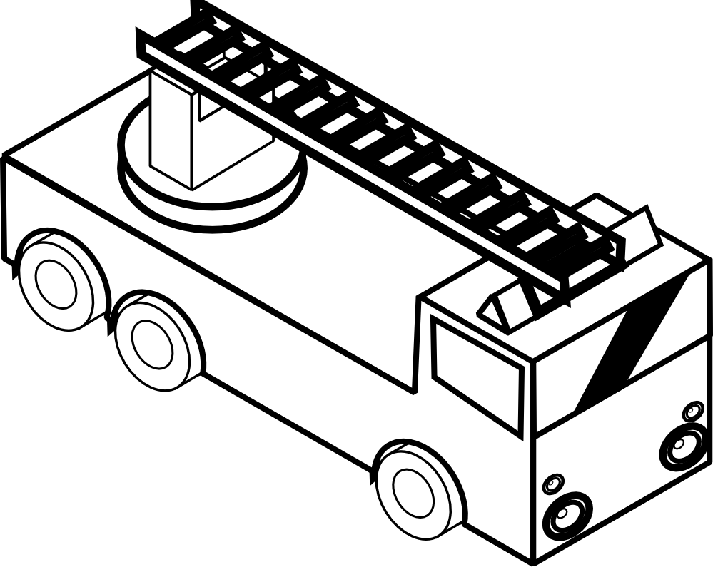 Dessin à colorier: Camion de Pompier (Transport) #135881 - Coloriages à Imprimer Gratuits