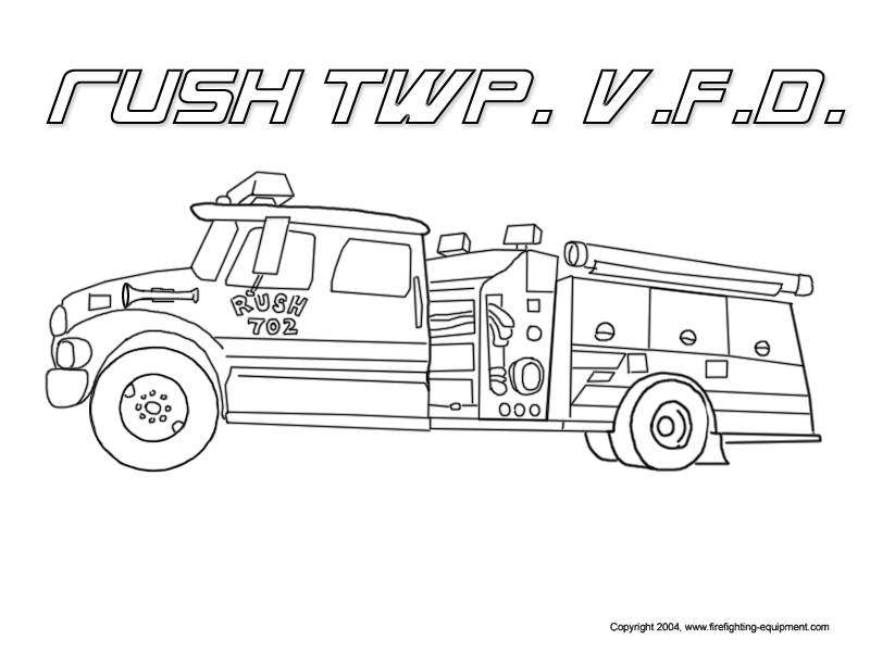 Dessin à colorier: Camion de Pompier (Transport) #135911 - Coloriages à Imprimer Gratuits