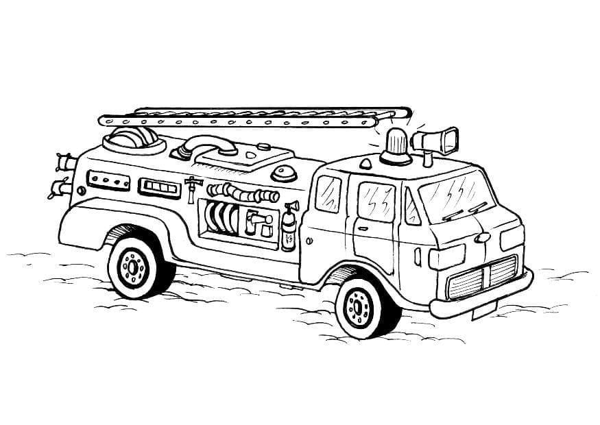 Joli coloriage Camion de Pompier #185294 de la collection Transport, prêt à imprimer pour petits et grands