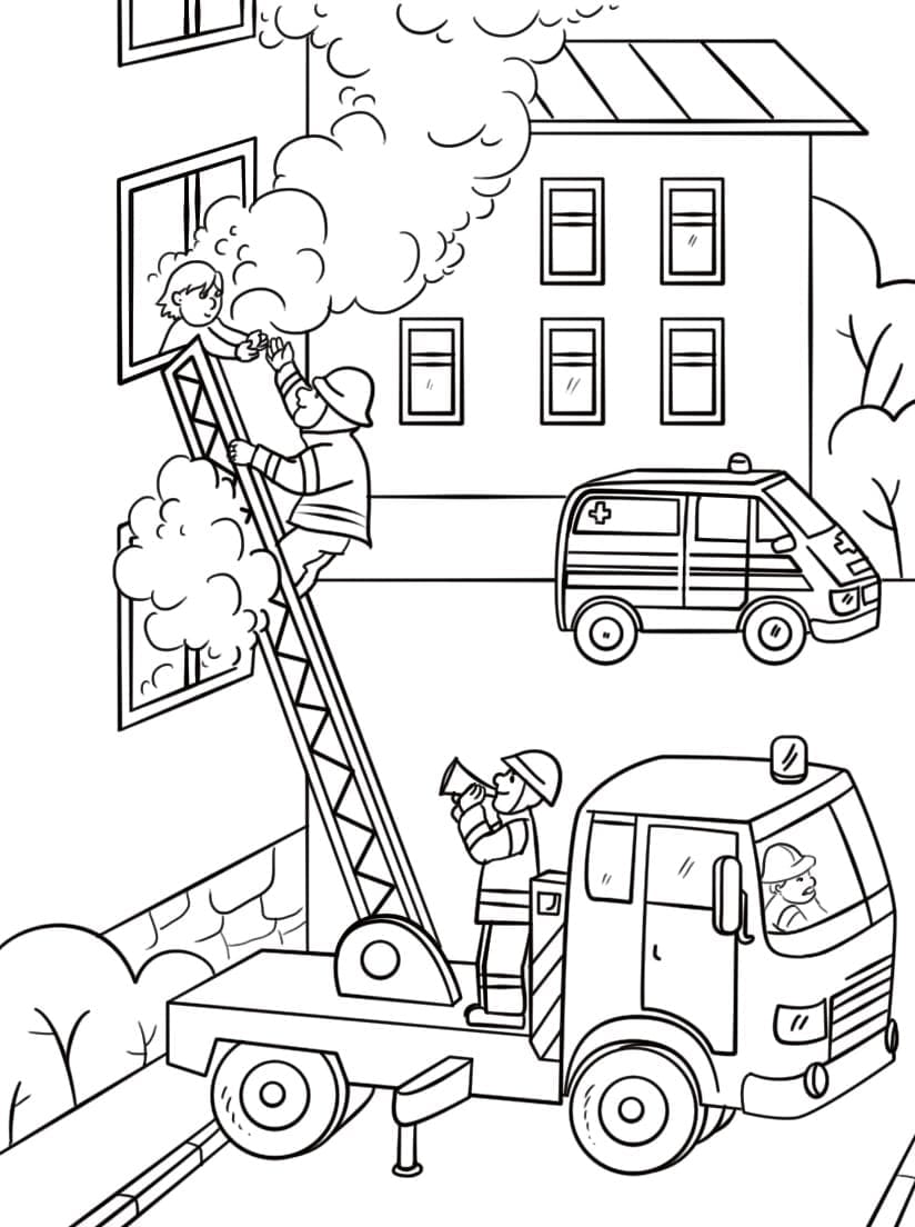 Coloriage gratuit pour enfants et adultes Camion de Pompier #185306, collection Transport Coloriage gratuit pour enfants et adultes Camion de Pompier #185306, collection Transport