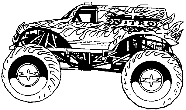 Coloriage imprimable Camion Monstre #141376 de la collection Transport à colorier aux crayons