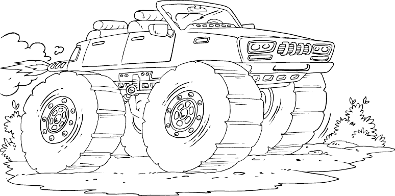 Coloriage gratuit Camion Monstre #141416 de la collection Transport à imprimer