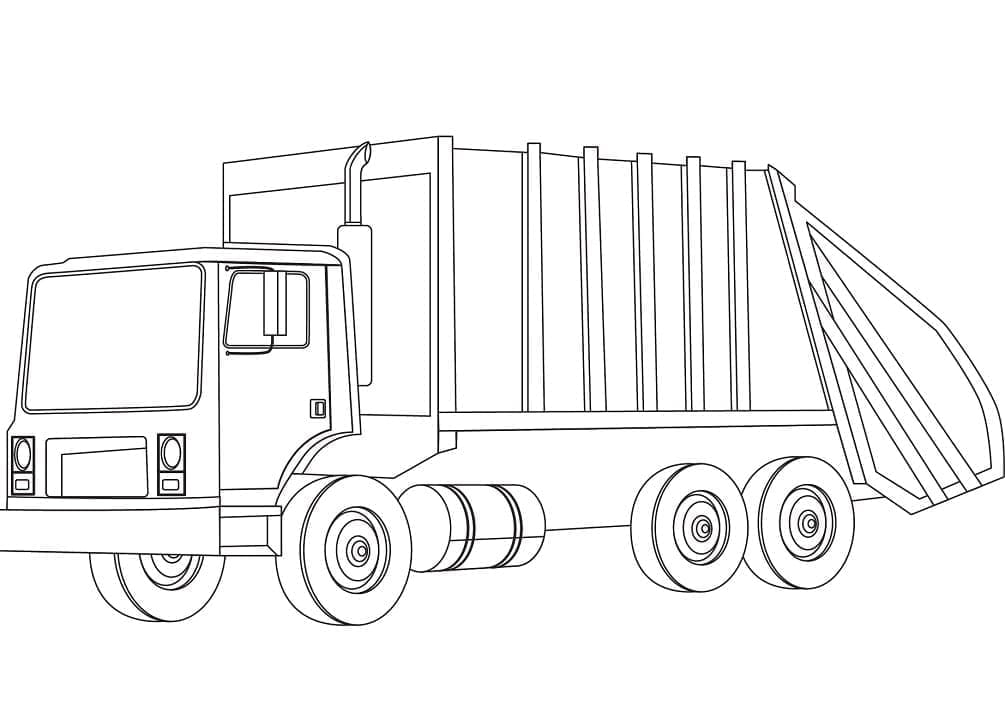Dessin à colorier: Camion Poubelle (Transport) #202068 - Coloriages à Imprimer Gratuits