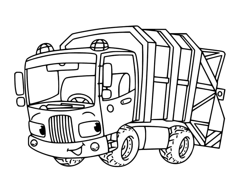 Dessin à colorier: Camion Poubelle (Transport) #202075 - Coloriages à Imprimer Gratuits