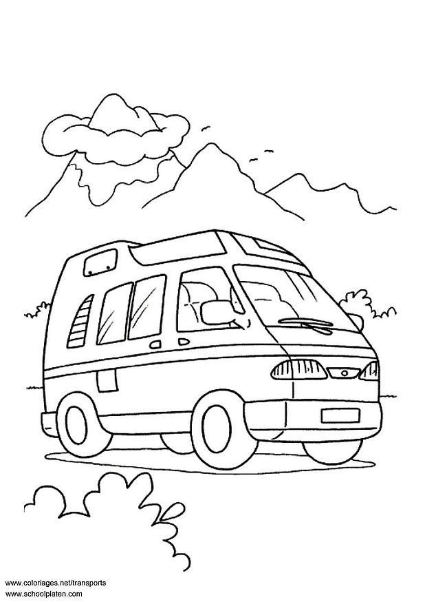 Dessin à colorier: Camionnette (Transport) #145261 - Coloriages à Imprimer Gratuits