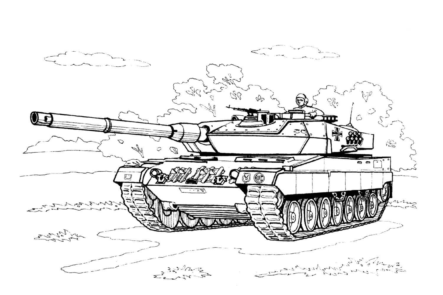Dessin à colorier Char #192661 issu de la collection Transport, prêt à imprimer