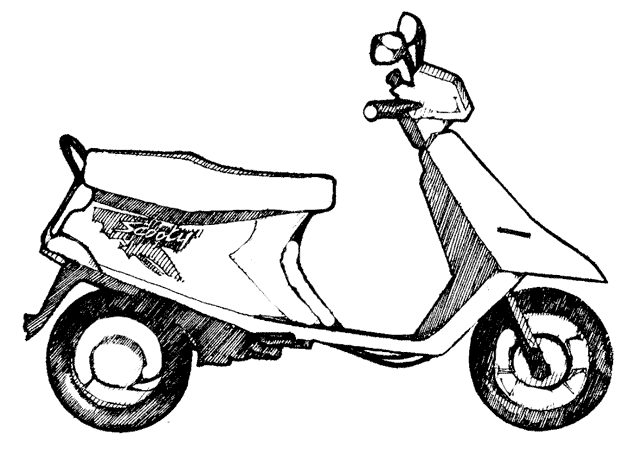 Coloriage gratuit Cyclomoteur #139530 de la collection Transport à imprimer