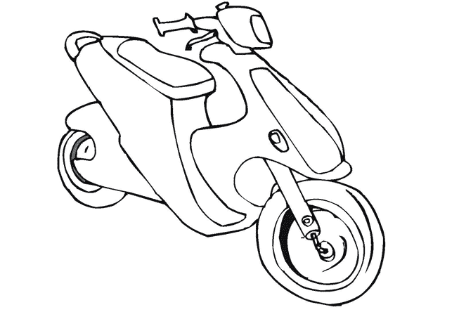 Illustration au trait Cyclomoteur #139539 de la collection Transport à colorier gratuitement
