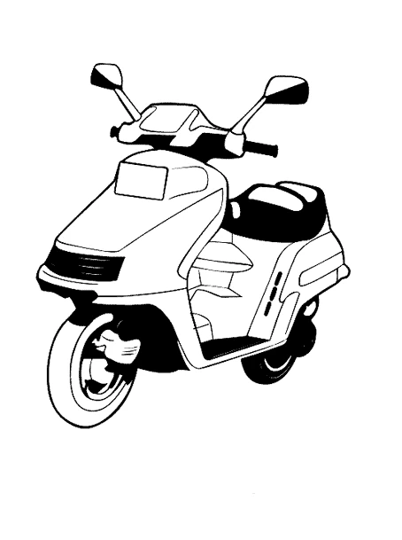 Coloriage gratuit Cyclomoteur #139544 de la collection Transport à imprimer
