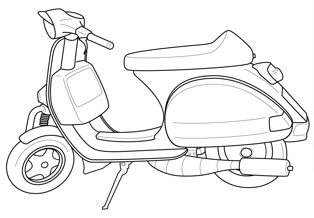 Coloriage gratuit Cyclomoteur #139548 de la collection Transport à imprimer