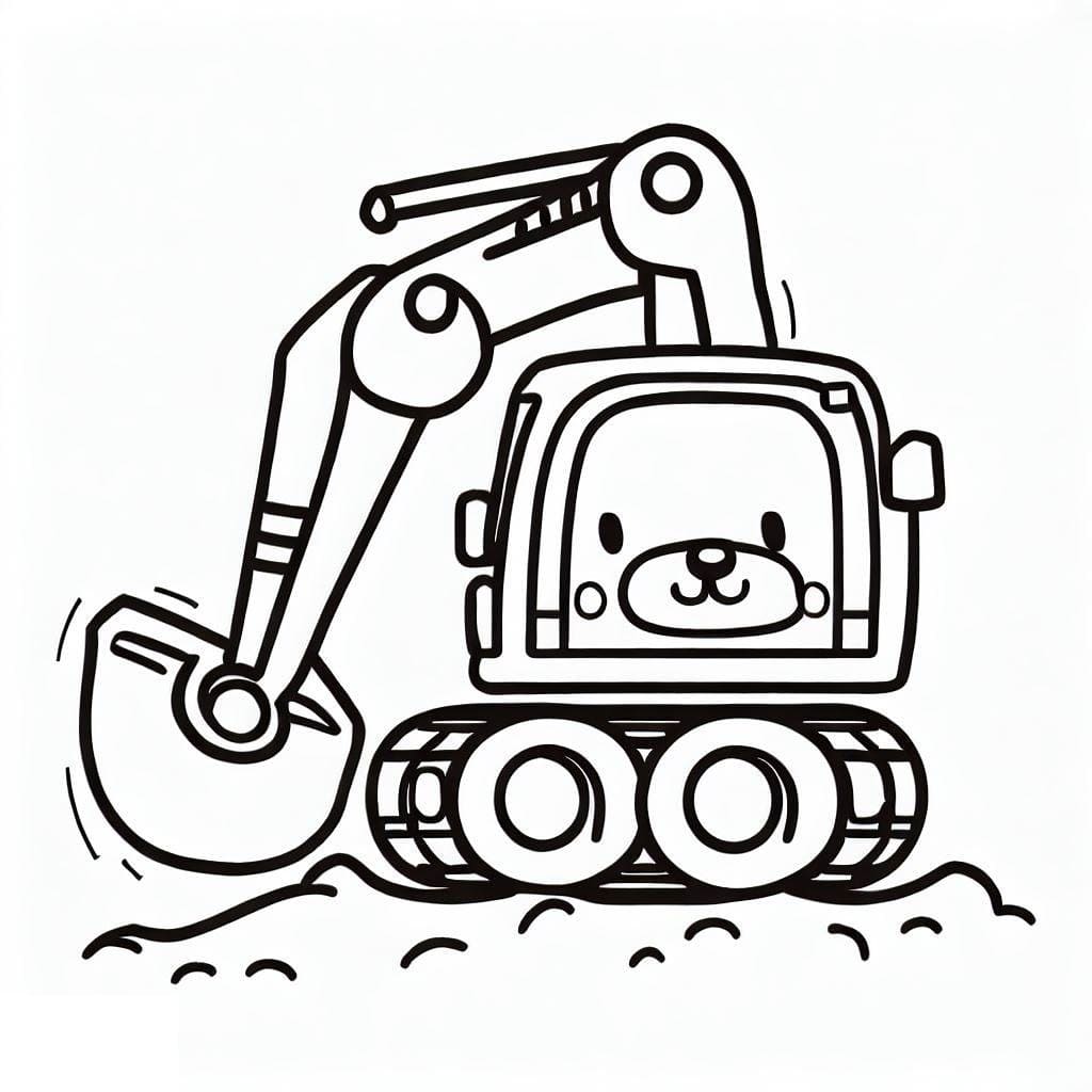 Dessin à colorier: Excavatrice (Transport) #187890 - Coloriages à Imprimer Gratuits