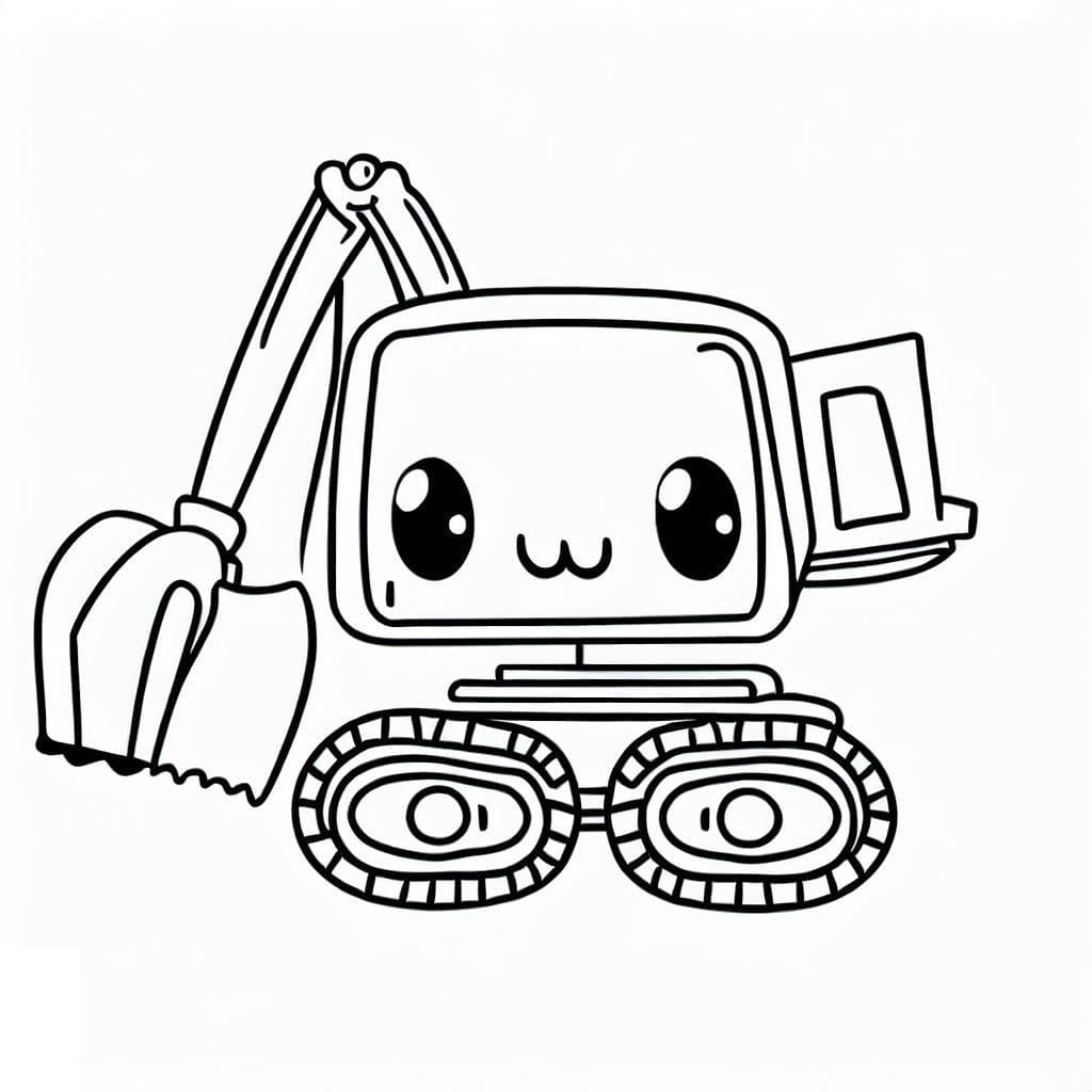 Coloriage gratuit Excavatrice #187892 de la collection Transport à imprimer