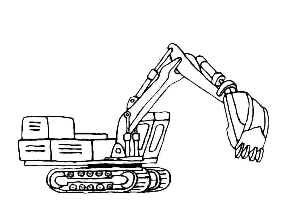 Coloriage gratuit Excavatrice #187901 de la collection Transport à imprimer
