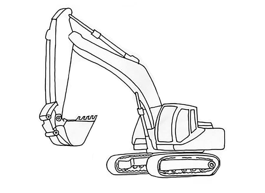 Coloriage gratuit Excavatrice #187918 de la collection Transport à imprimer