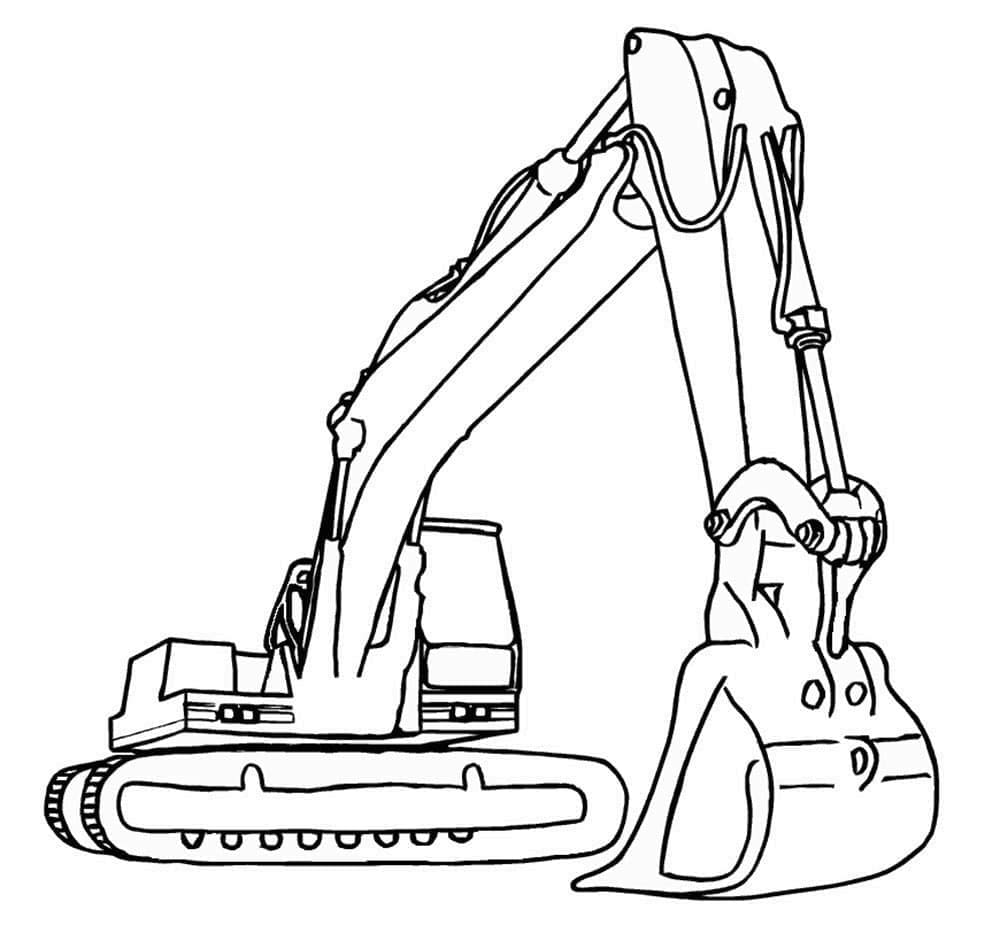 Coloriage gratuit Excavatrice #187926 de la collection Transport à imprimer