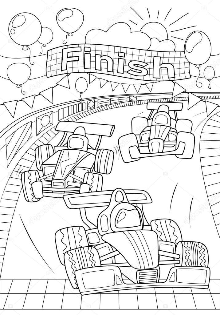 Coloriage gratuit Formule 1 #197678 de la collection Transport à imprimer