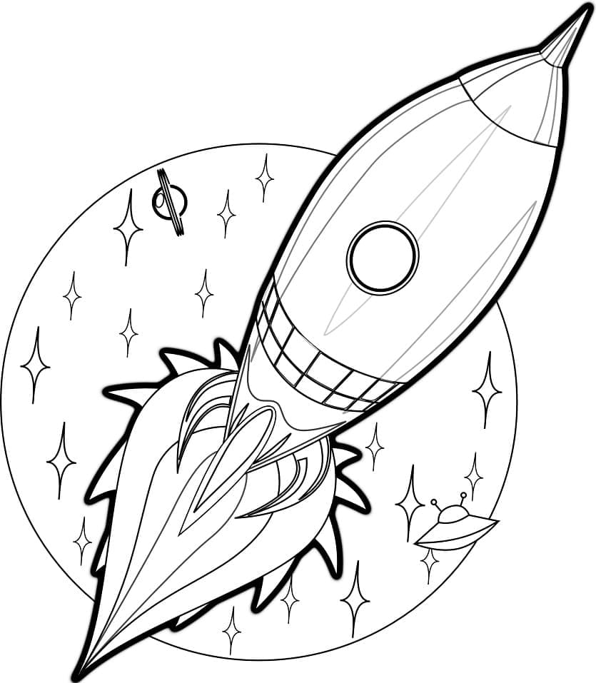 Coloriage gratuit Fusée #177555 de la collection Transport à imprimer