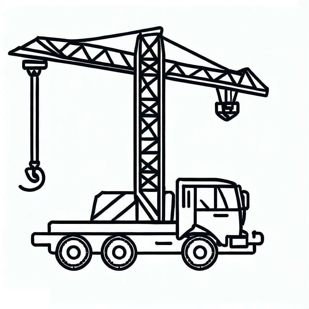 Coloriage imprimable Grue #187862 de la collection Transport à colorier aux crayons