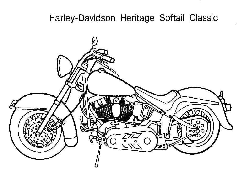 Dessin à colorier: Harley-Davidson (Transport) #210565 - Coloriages à Imprimer Gratuits