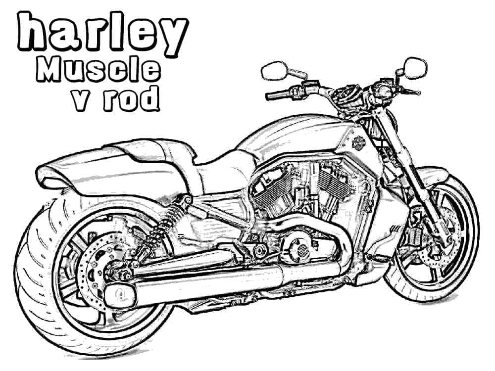 Coloriage gratuit Harley-Davidson #210574 de la collection Transport à imprimer