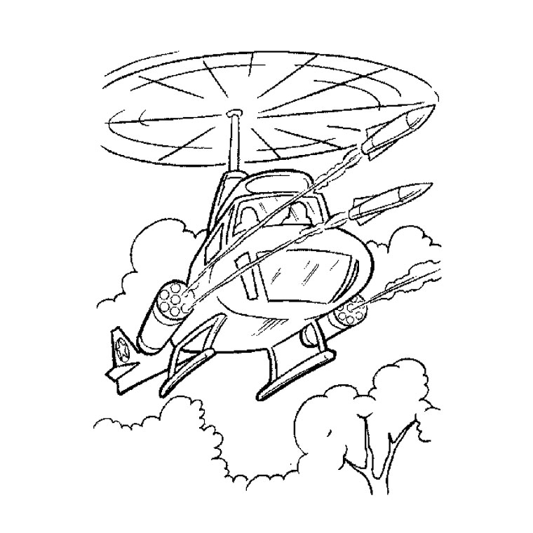Dessin à colorier: Helicoptère (Transport) #136052 - Coloriages à Imprimer Gratuits