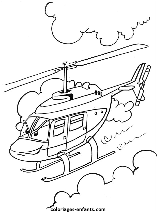 Dessin à colorier: Helicoptère (Transport) #136053 - Coloriages à Imprimer Gratuits