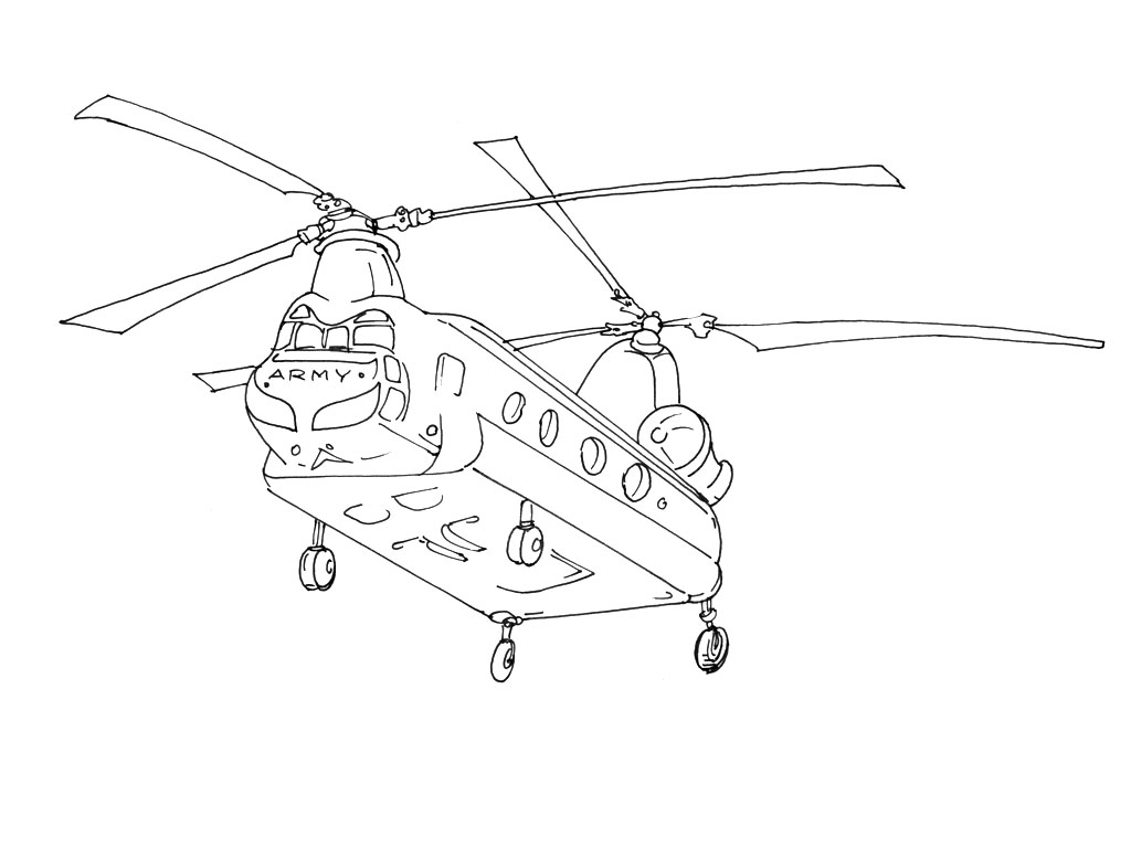 Dessin à colorier: Helicoptère (Transport) #136055 - Coloriages à Imprimer Gratuits