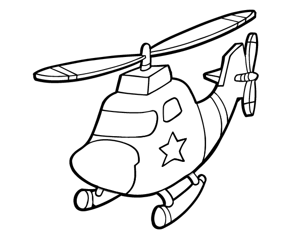 Dessin à colorier: Helicoptère (Transport) #136063 - Coloriages à Imprimer Gratuits